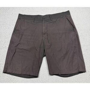 Travis Mathew Shorts Mens 38 Black Striped Chino Golf Casual Stretch 10 Inseam